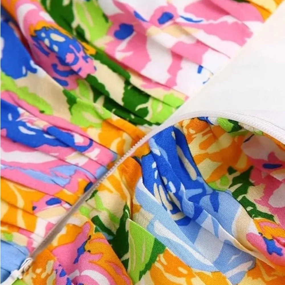 Zara Floral Pleated Mini Sundress - Picture 5 of 8